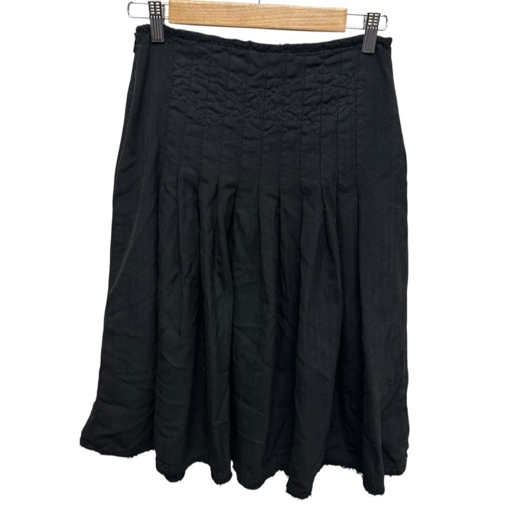 Weekend MaxMara 100% wool skirt pleated black knee length women 6 Made in Italy